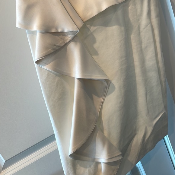 WORN ONCE White Linen Bebe Dress Size 2 - Picture 3 of 11